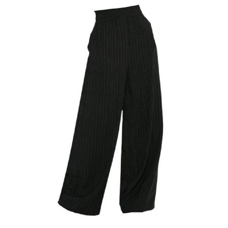 baggy black high waisted pinstripe trousers pants png