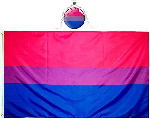Amazon.com : Eugenys Bi Pride Flag (3x5 Feet) - Free Nice Necklace Included - Looks Very Nice on Both Sides - Large LGBT Bisexual Flag with Brass Grommets - Perfect Banner for Hanging Indoor/Outdoor : Garden & Outdoor