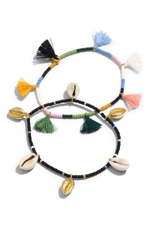 Madewell Beachside 2-Pack Tassel Bracelets | Nordstrom