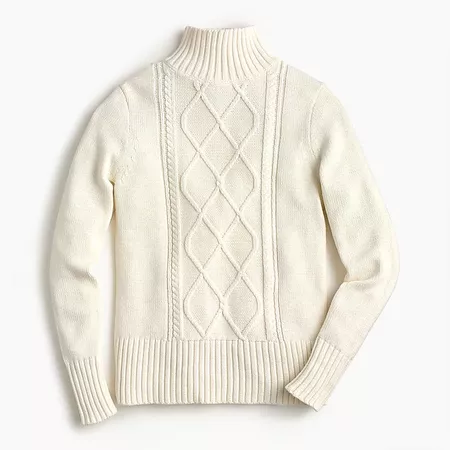Mockneck center cable-knit sweater : Women just in | J.Crew