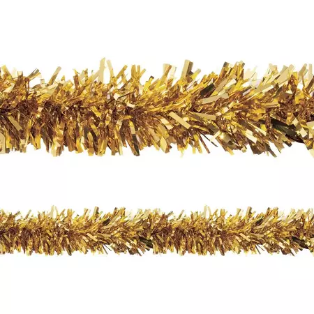 Metallic Gold Twisted Tinsel Garland 4in x 25ft | Party City
