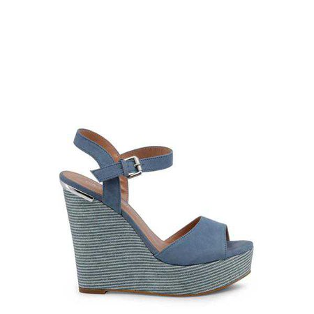 Wedges | Shop Women's Blu Byblos Blue Ankle Strap Wedges at Fashiontage | COVERED_682327_AZZURRO-Blue-36