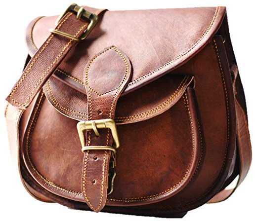 Amazon.com: S&F Handmade Women Leather Vintage Style Genuine Brown Leather Cross Body Shoulder Bag Purse: Shoes