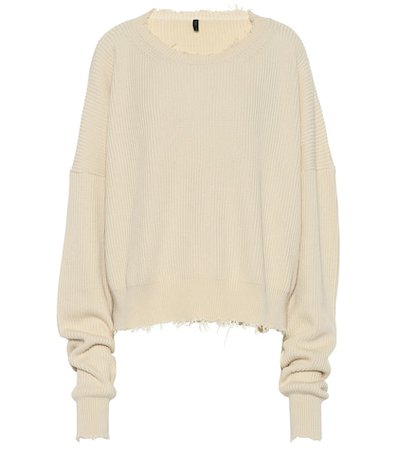 Ribbed cotton and cashmere sweater