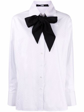 Karl Lagerfeld monogram-pattern shirt - FARFETCH