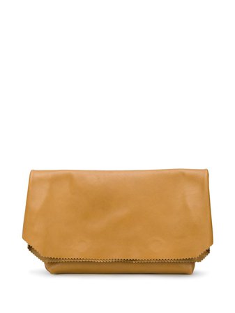 Brown Vetements foldover paper bag clutch UAH21AC157 - Farfetch