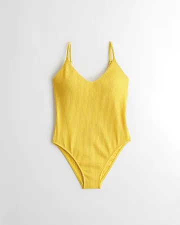 Girls Ribbed One-Piece Swimsuit | Girls Swimwear | HollisterCo.com