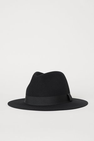 Filtet hat i uld - Sort - DAME | H&M DK