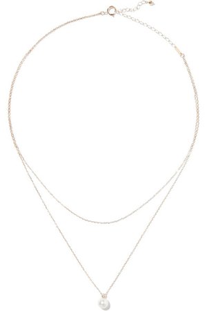 MIZUKI 14-karat gold, freshwater pearl and diamond necklace$695