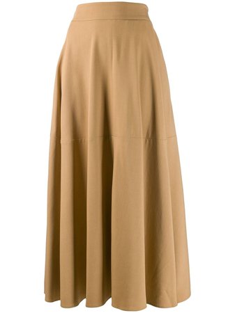 Federica Tosi Draped Wool Blend Midi Skirt