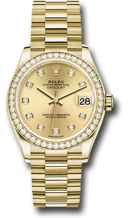 Rolex Yellow Gold Datejust 31 Diamond Watch $40,600