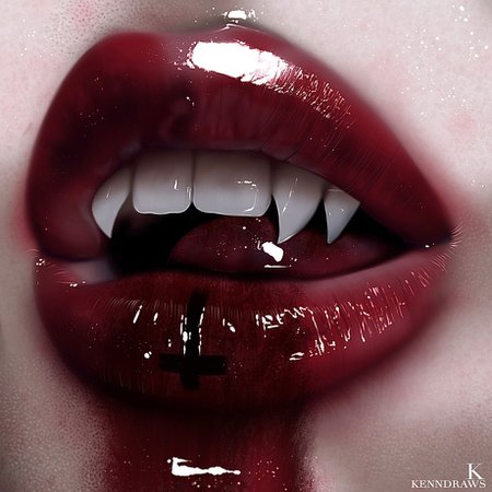 vampire teeth woman
