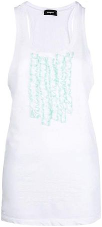 frill-embroidered tank top