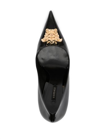 Shop Versace Medusa-plaque leather pumps with Express Delivery - FARFETCH