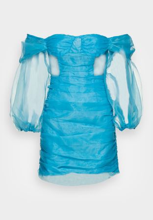 Glamorous BARDOT CORSET MINI DRESS WITH VOLUME SLEEVES - Vestido de cóctel - teal/azul petróleo - Zalando.es