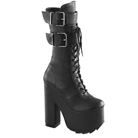 Women's Demonia Cramps-202 Platfrom Lace-Up Knee Boot Black – Hell's Boutique