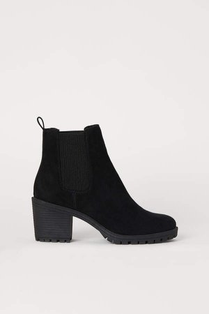 Warm-lined Ankle Boots - Black