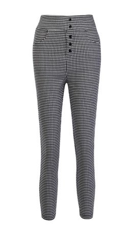 Cruel to be Kind' High Waist Plaid Check Print Pants in Black and White
