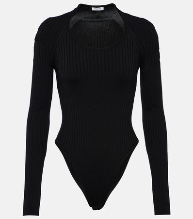 Ribbed Knit Bodysuit in Black - Alaia | Mytheresa