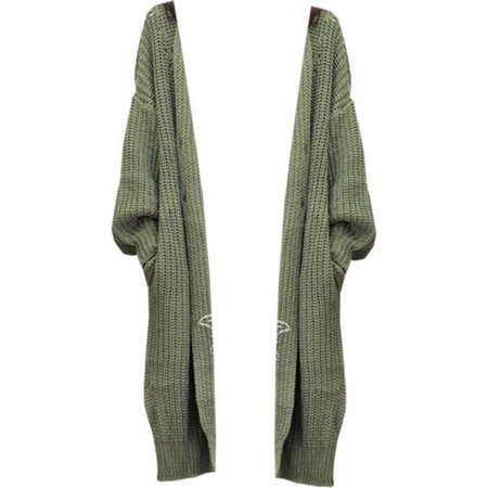 *clipped by @luci-her* Olive Green Knit Cardigan