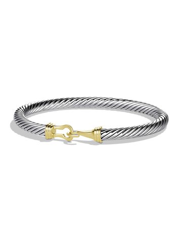 David Yurman Cable Buckle Bracelet with Gold | Neiman Marcus