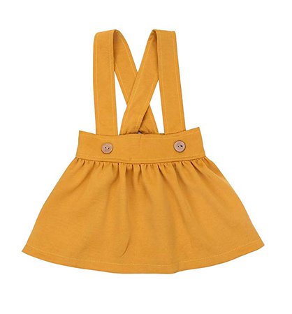Amazon.com: Specialcal Baby Girls Velvet Suspender Skirt Infant Toddler Ruffled Casual Strap Sundress Summer Outfit Clothes (18-24M, Yellow): Clothing