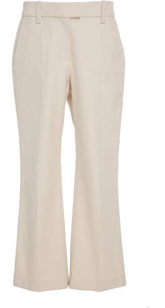 Cropped Stretch-Cotton Flared Pants