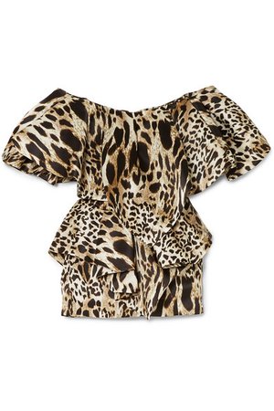 Alexandre Vauthier | Off-the-shoulder ruffled animal-print silk mini dress | NET-A-PORTER.COM