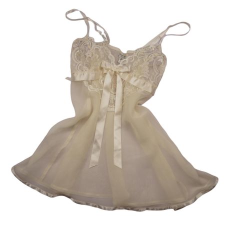 Cream Fairy Lace Slip Dress Gorgeous true vintage... - Depop