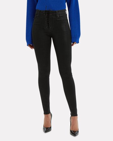 Coated Lace Up Jeans | INTERMIX®