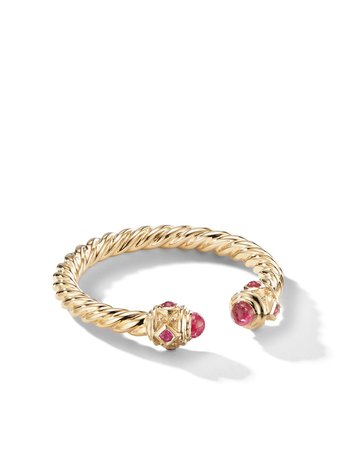 Shop David Yurman 18kt yellow gold 2.3mm Renaissance ruby ring with Express Delivery - FARFETCH