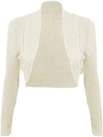 Momo&Ayat Fashions Ladies Girls Knitted Bolero Plain Ribbed Collar Shrug UK Size 8-14: Amazon.co.uk: Clothing