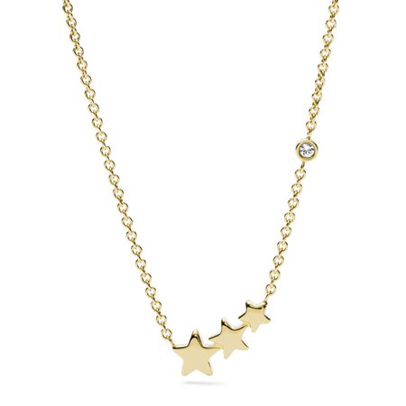 SHOOTING STAR GOLD-TONE STAINLESS STEEL NECKLACE