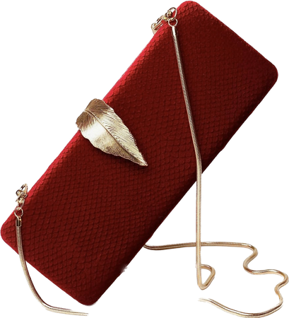 red and g gold clutch