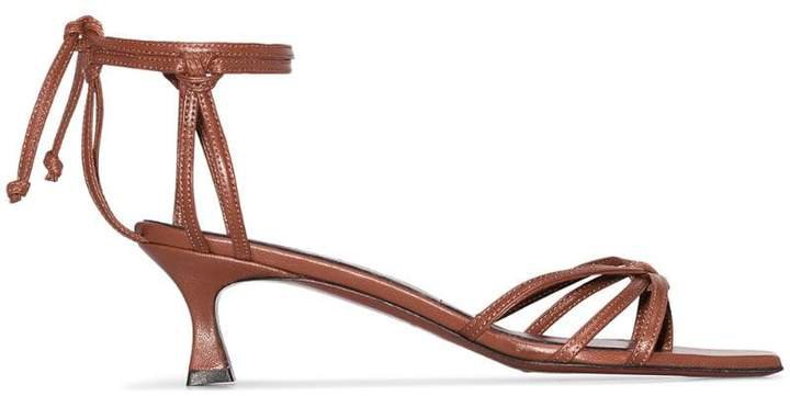 Manu Brown ankle tie 50 leather sandals