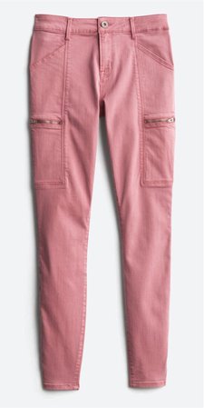 skinny pink cargo jeans