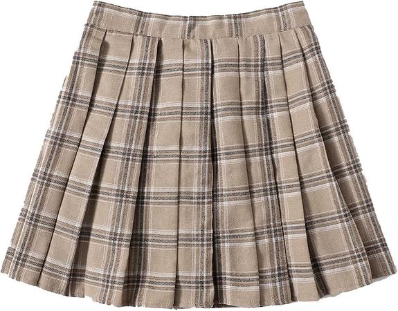 Amazon.com: WDIRARA Women's Casual Plaid High Waist Pleated A-Line Uniform Mini Skirt : Clothing, Shoes & Jewelry