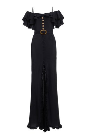 Ruffle-Trimmed Silk Maxi Dress By Alessandra Rich | Moda Operandi