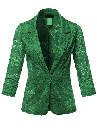 Green Lace Blazer 1