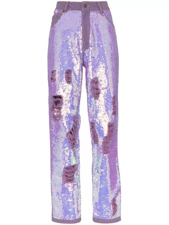 Ashish X Browns Distressed Sequin Jeans - Farfetch