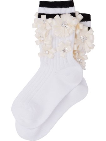 Miu Miu Ribbon crystal-embellished Ankle Socks - Farfetch
