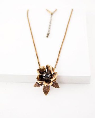 gold floral necklace - Google Search