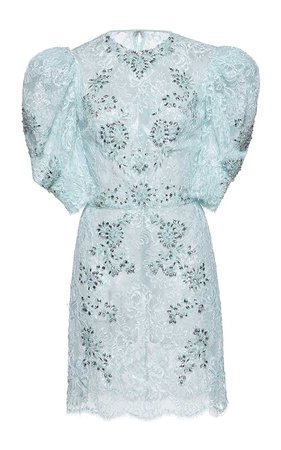 ZUHAIR MURAD Short Jewelry Embroidered Lace Dress