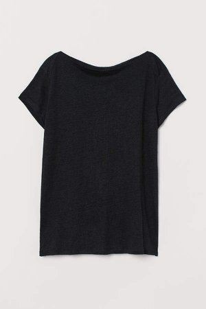 Linen T-shirt - Black