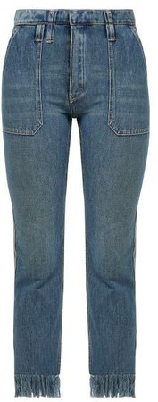 Frayed High Rise Cropped Jeans - Womens - Denim