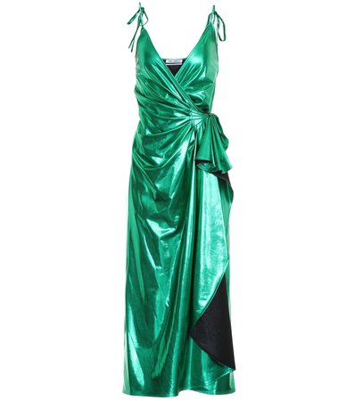 The Attico - Metallic wrap dress | Mytheresa