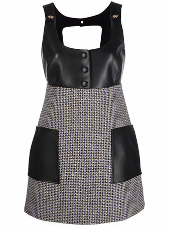 Versace Tweed Panelled Sleeveless Mini Dress - Farfetch