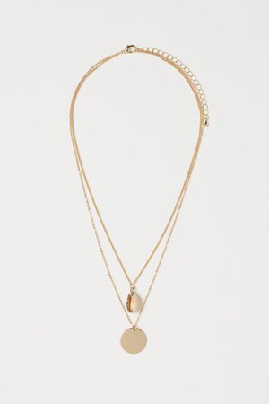 Double-strand Necklace - Gold-colored/shell - Ladies | H&M US