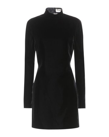 Saint Laurent Backless Velvet Minidress in Black