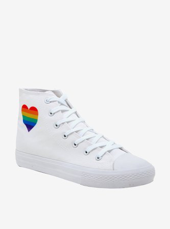 Rainbow Heart Hi-Top Sneakers